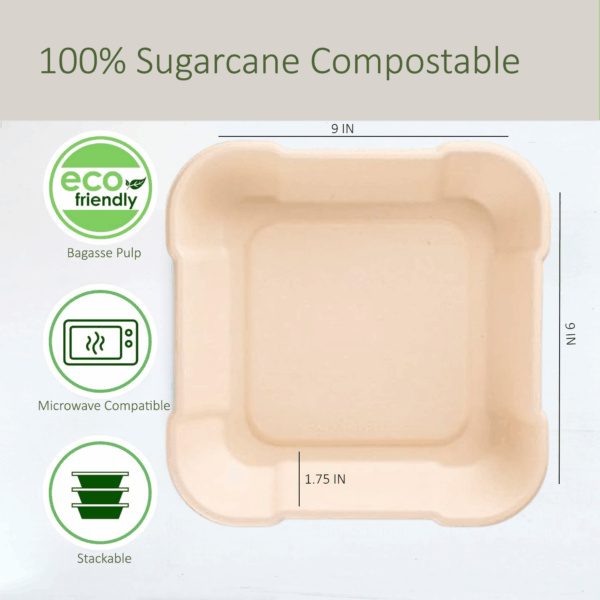 48oz White Square" "Dome Takeout Container - Image 2