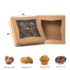 Pastry Box 10"x10"x2.5" with Window Kraft - Image 2