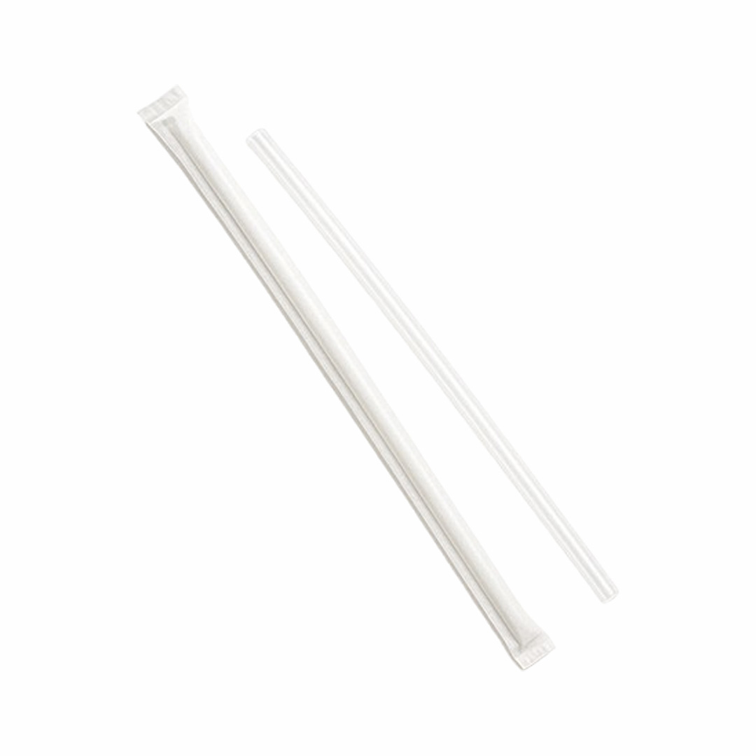 Victoria Bay Clear Drinking Straw 7.75", Wrapped — 12,000/case