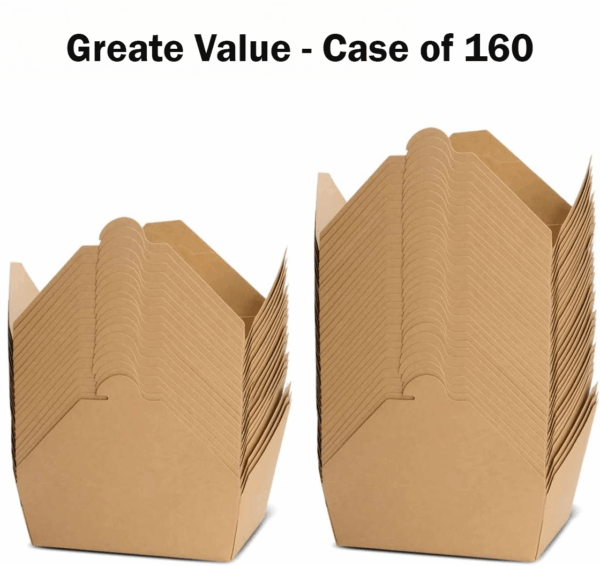 Take-Out Box #4 Fold-Top 7.75X5.5X3.5" Paper Kraft - Image 2