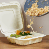 3 Compartment Take-Out Container 8" X 8" X 3" Ivory - Image 3