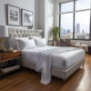 New Era T-180 Flat Sheet White Queen 90" x 110" - Image 3