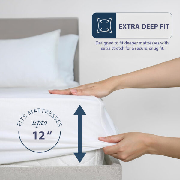 New Era T-180 Fitted Sheet White King 78" x 80" x 12" - Image 2
