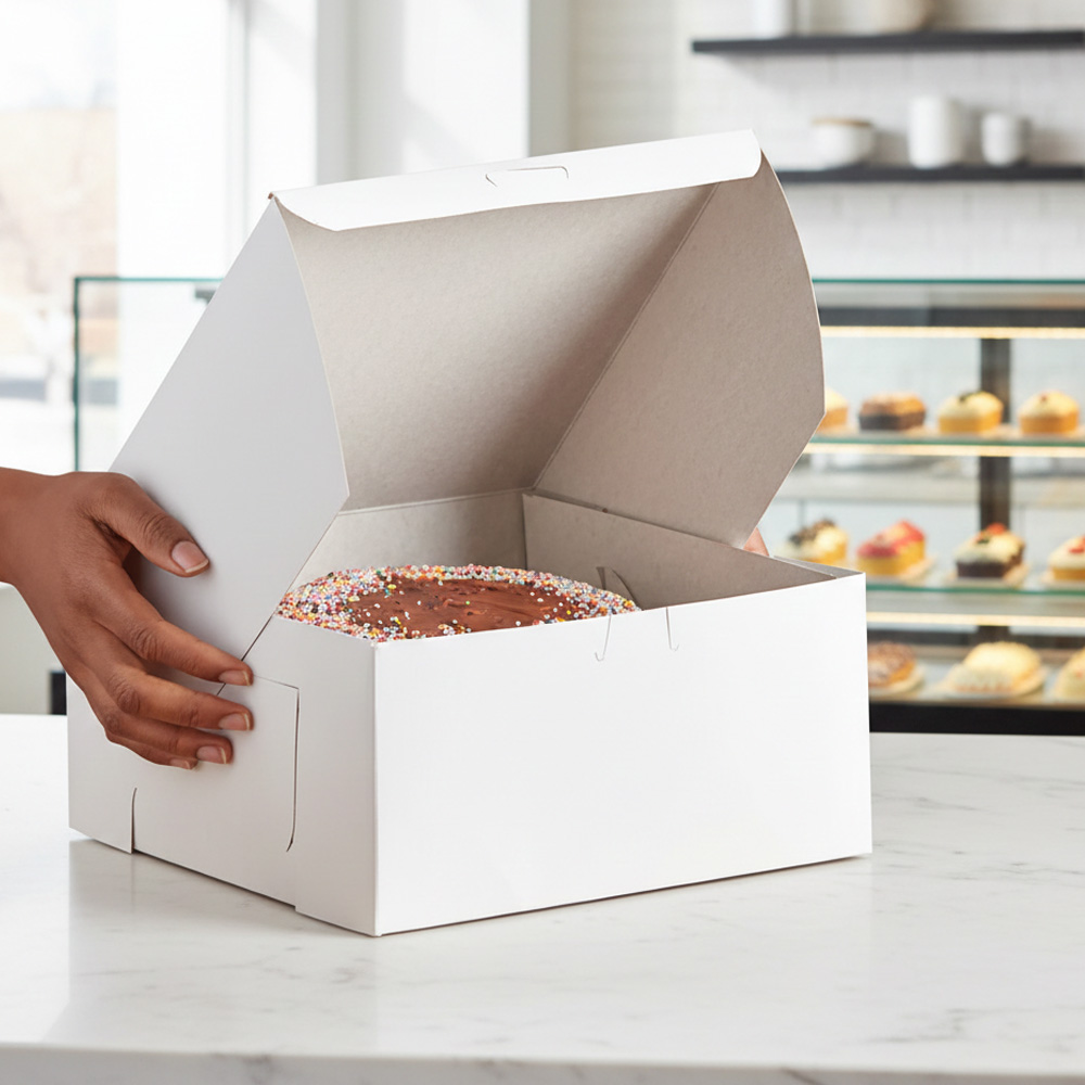 Easy lock cake Boxe 12x12x5.5 Square Lock Corner — 100/Case - Image 3